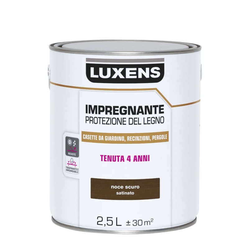 WATER-BASED WOOD PRESERVATIVE IMPREGNATING AGENT ANTIQUE WALNUT LUXENS 2.5 LT