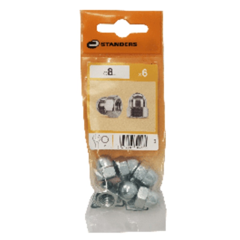 8MM STEEL HEX NUT. 6 PIECES