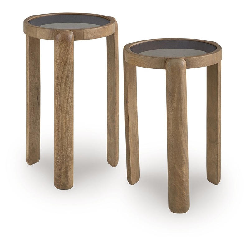 Jossor – Accent Table Set (Set of 2) – Light Brown