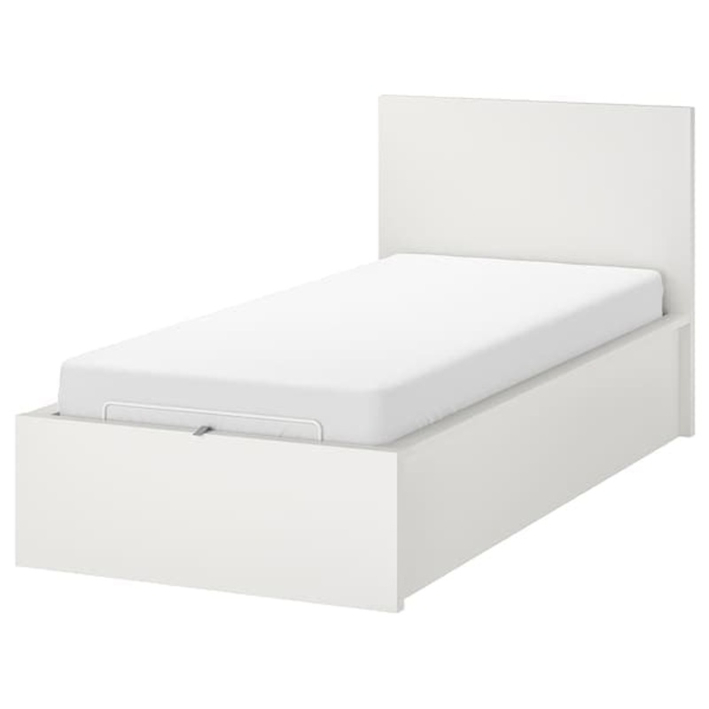 MALM ottoman bed, white, 90×200 cm