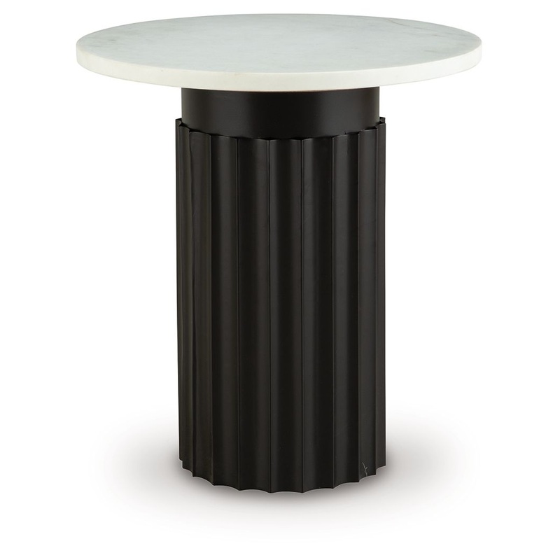 Wainstone – Accent Table – Black / White