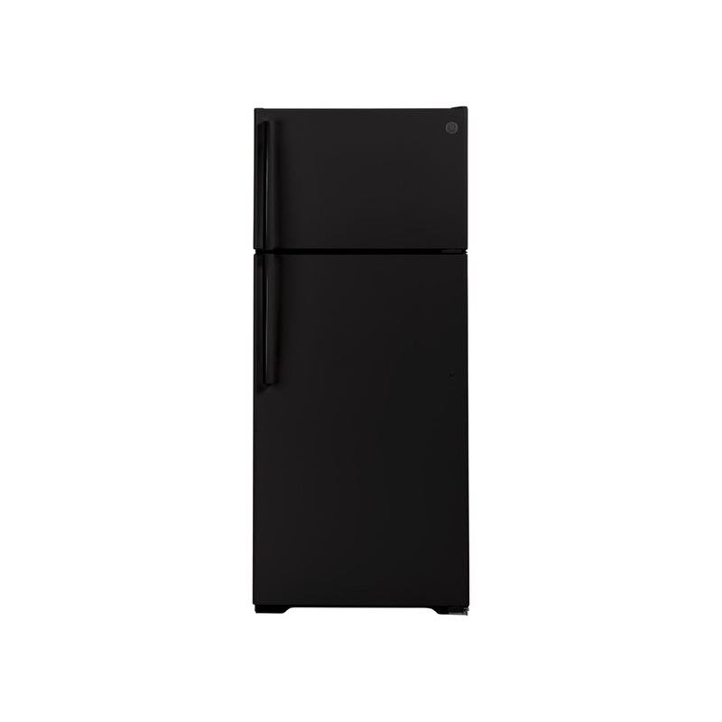 GE 17.5 Cubic Foot Top Mount Refrigerator – Black
