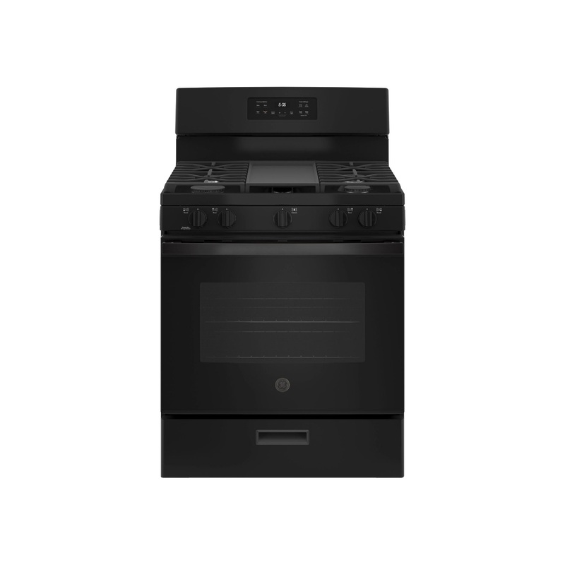 GE 30 Freestanding Gas Range With 5 Sealed Burners – Black