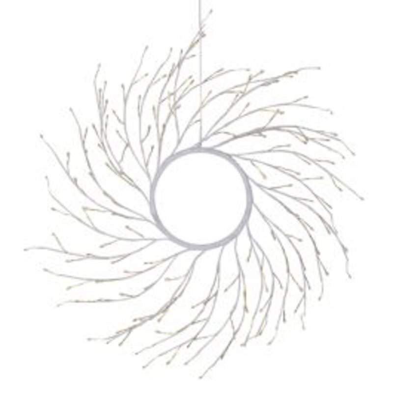 LUMINOUS WREATH LIME WHITE D45CM WITH1