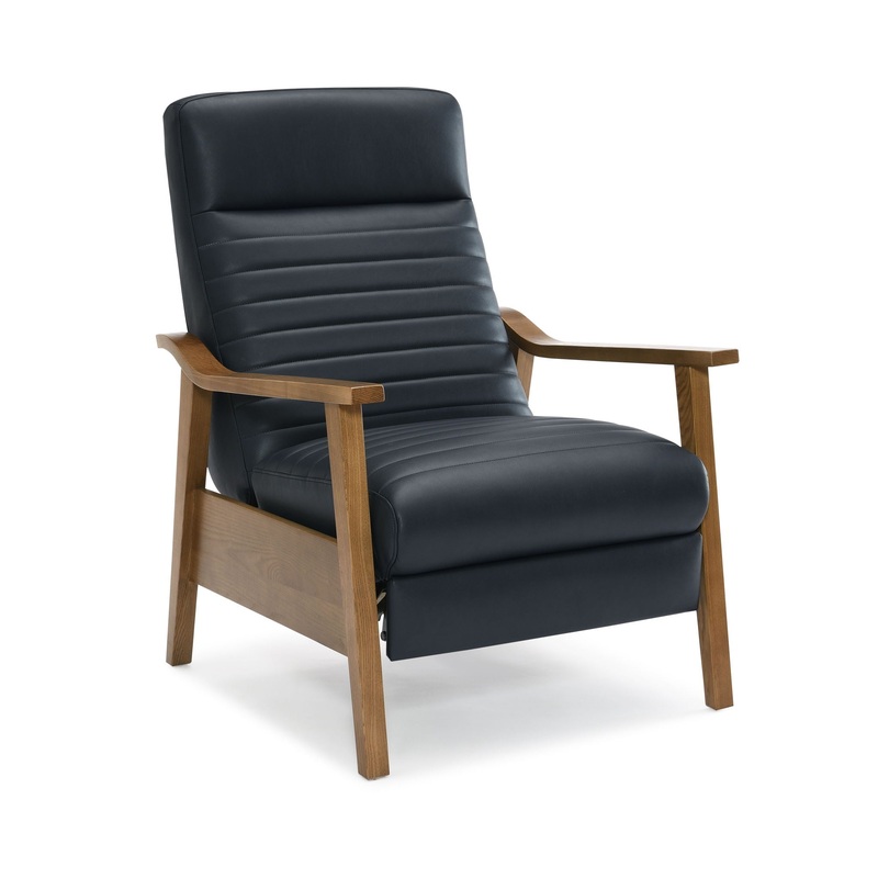 Asher – Modern Push Back Recliner With Wood Arms