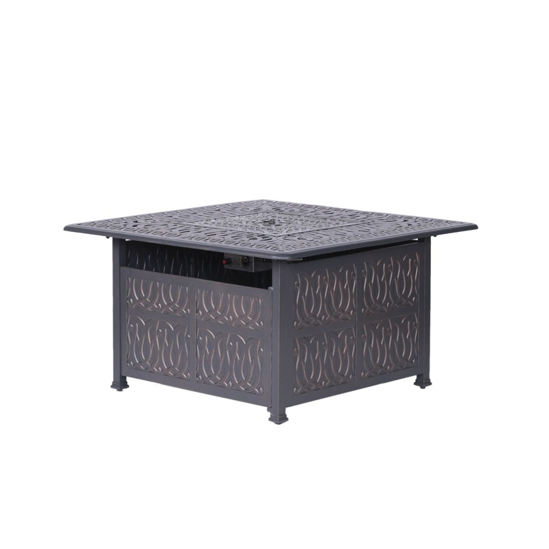 Powder Coated Aluminum Propane Gas Fire Pit Table – Gunmetal