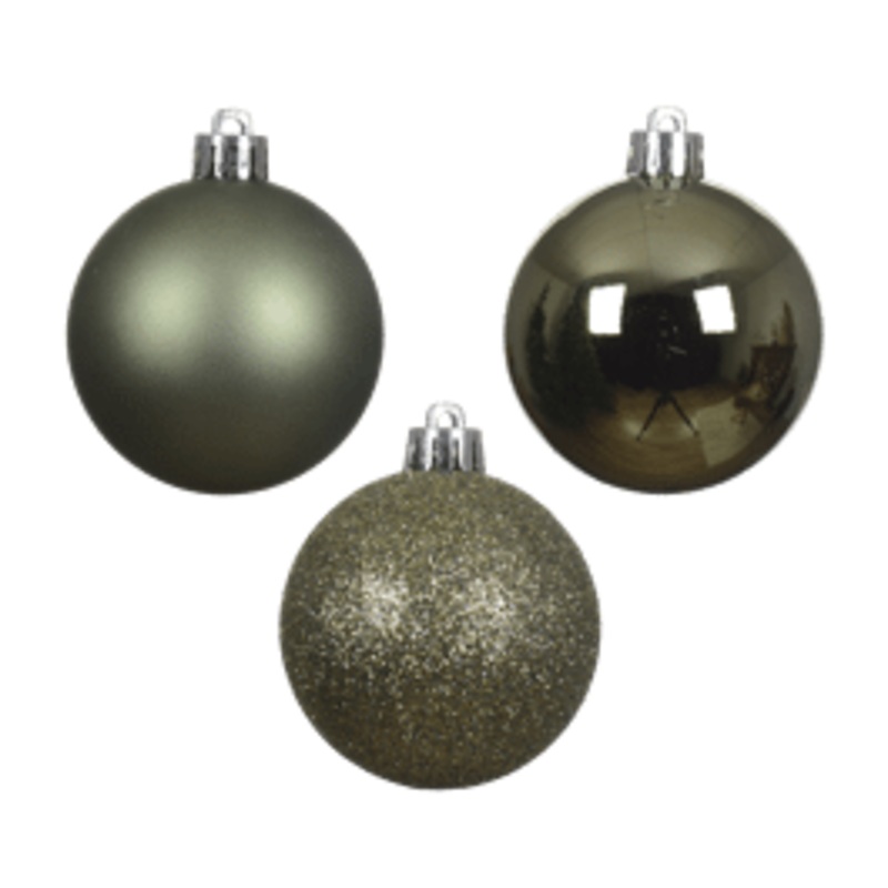 SET 14 VERDED PLASTIC CHRISTMAS BALLS