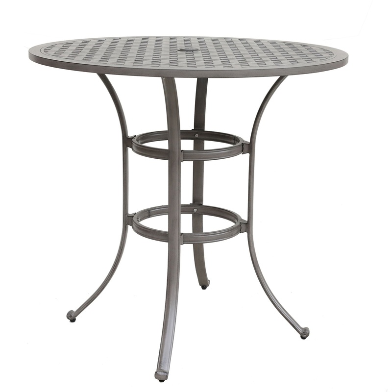42 Cast Aluminum Round Bar Table – Gray
