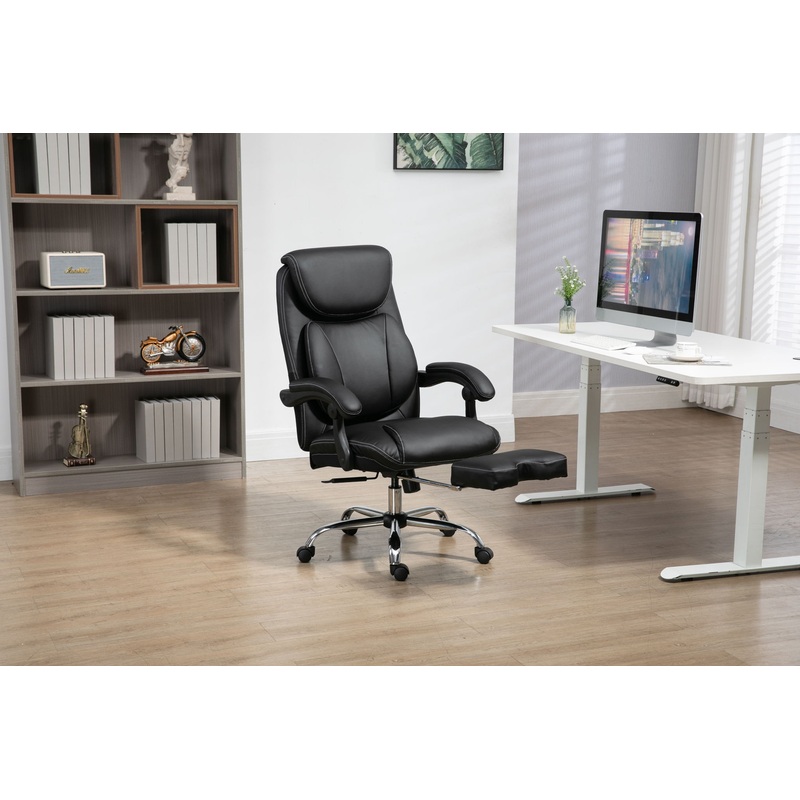 Big And Tall Office Chair, High Back Ergonomic Office Chair With Footrest, Executive Office Chair For Back Pain Relief – Black