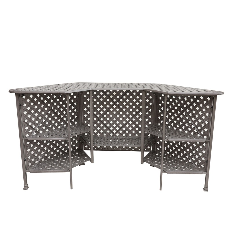 Cast Alumnim Weave Pattern Party Bar Table A – Gray