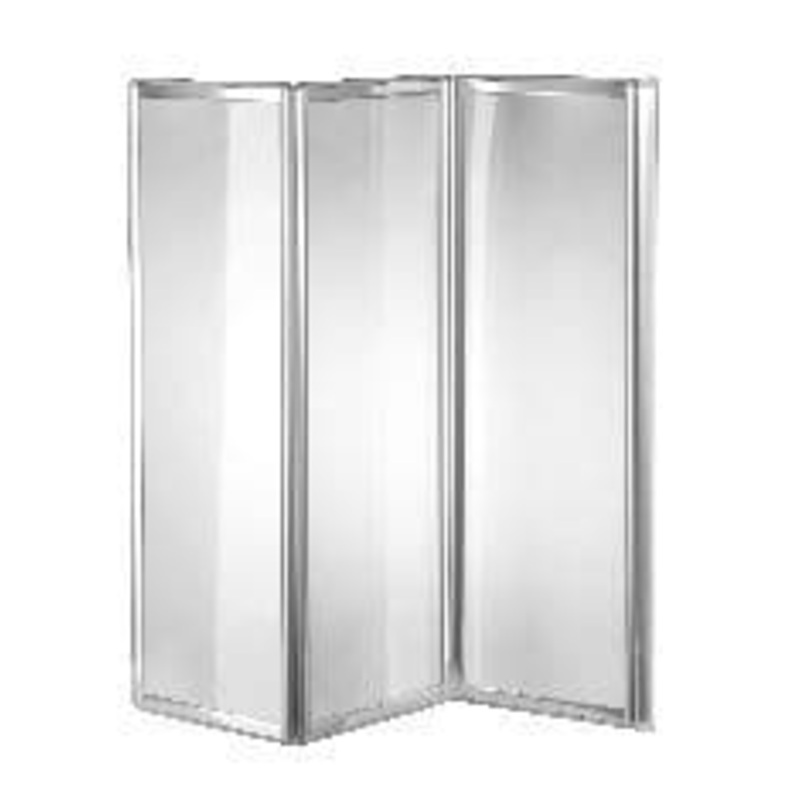 FLORIDA BATHTUB WALL L 120-130 H 140 CM TEXTURED GLASS 3 MM WHITE PROFILES