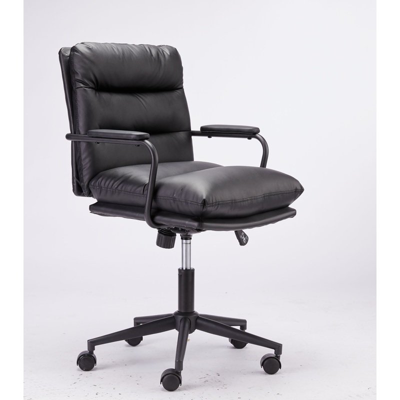 Office Chair Mid Back Desk Chair Modern Excutive Office Chair With Arms And Wheels For Home Office – Black