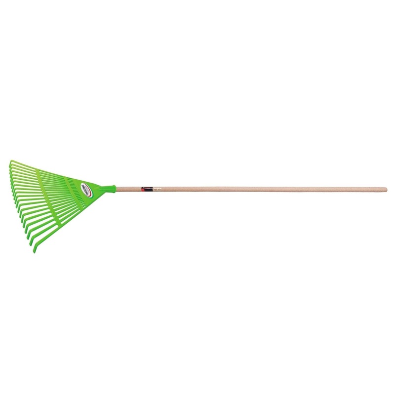 HASSO PLASTIC LEAF BROOM 20 FLAT TEETH WITH FSC BEECH HANDLE CM. 150