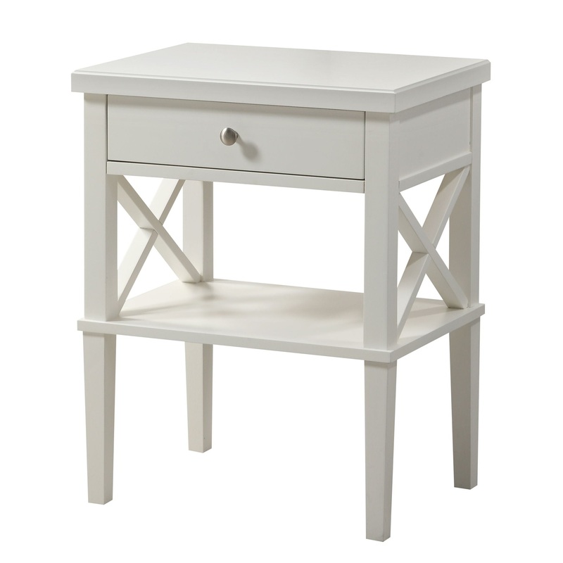Madison – Nightstand With Open Shelf And Drawer And Decorative Side Panels