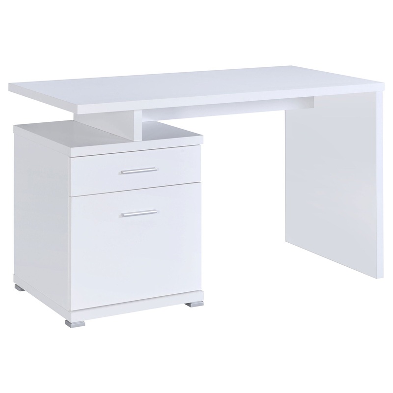 Contemporary Sleek Office Desk With 2 Drawers