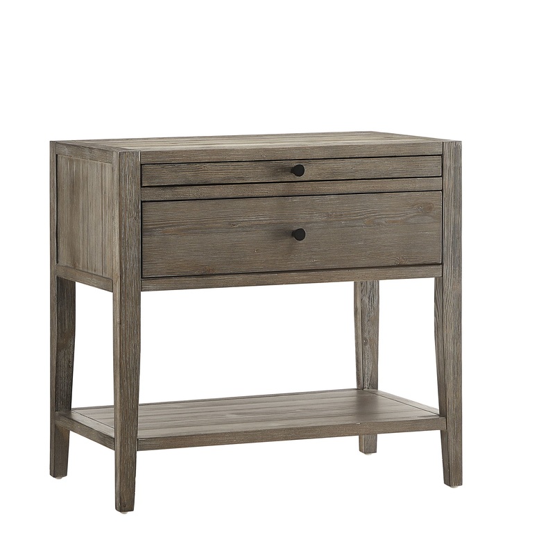 Sunveil – 1 Drawer Nightstand|Dark Gray|Light Brown