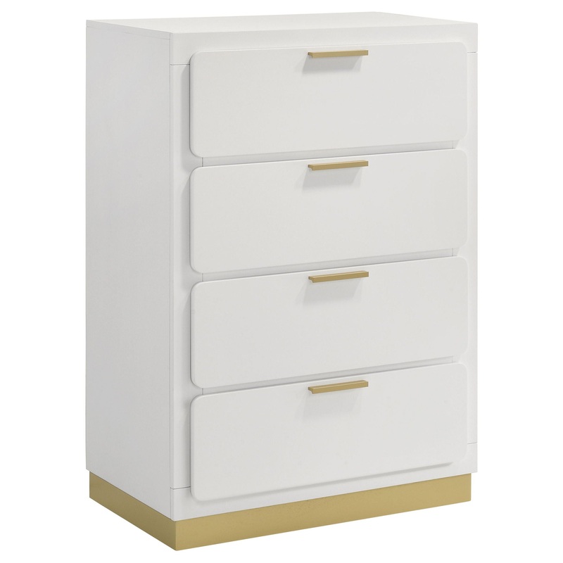 4 Drawer Bedroom Chest|White|Black