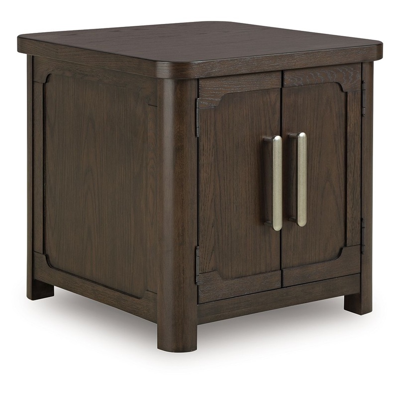 Breckington – Rectangular 2-door End Table – Dark Brown