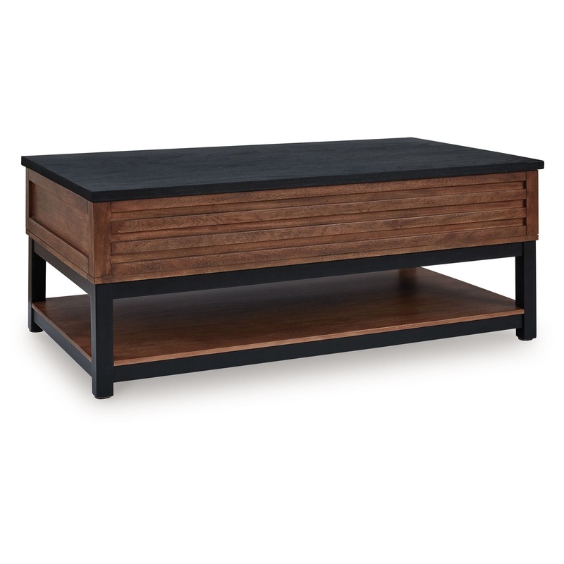 Kallari – Lift Top Cocktail Table – Warm Brown / Black