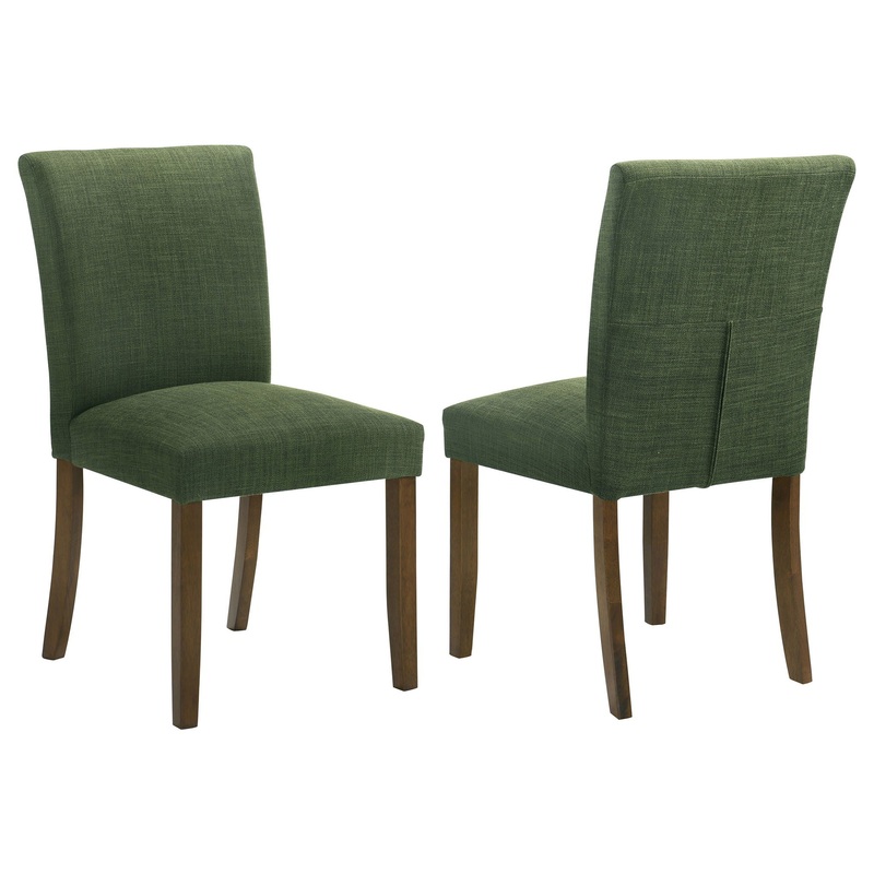 Luxe Upholstered Dining Side Chairs With Gently Curved Back (Set of 2)
