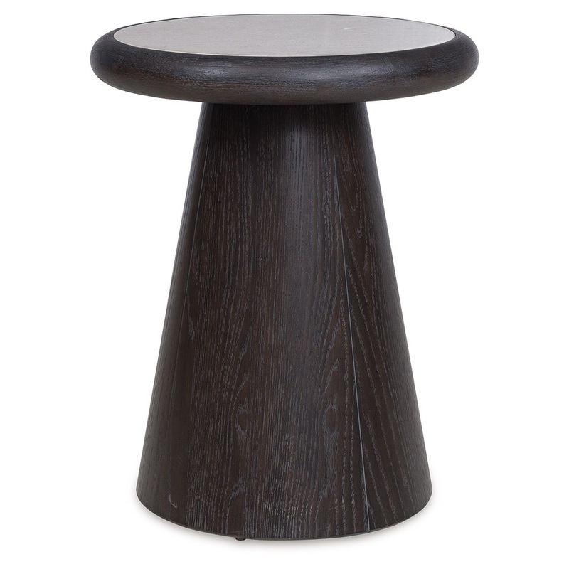 Bracken – Round End Table – French Black