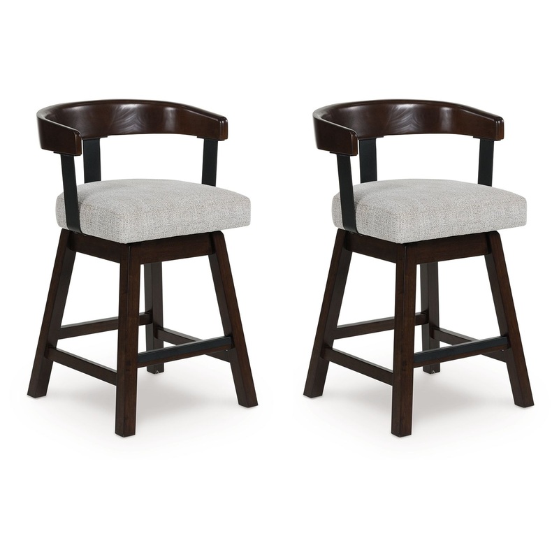 Haddigan – Upholstered Swivel Barstool (Set of 2) – Dark Brown