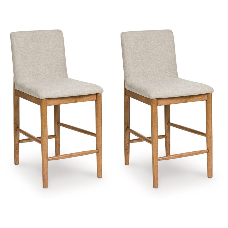 Isanti – Upholstered Barstool (Set of 2) – Light Brown