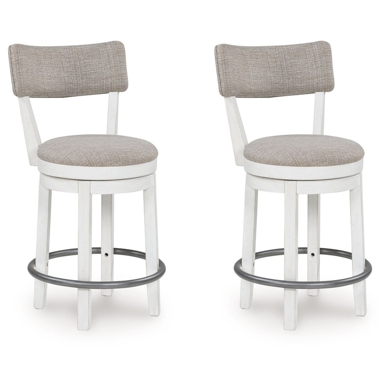 Robbinsdale – Upholstered Swivel Barstool (Set of 2) – Antique White