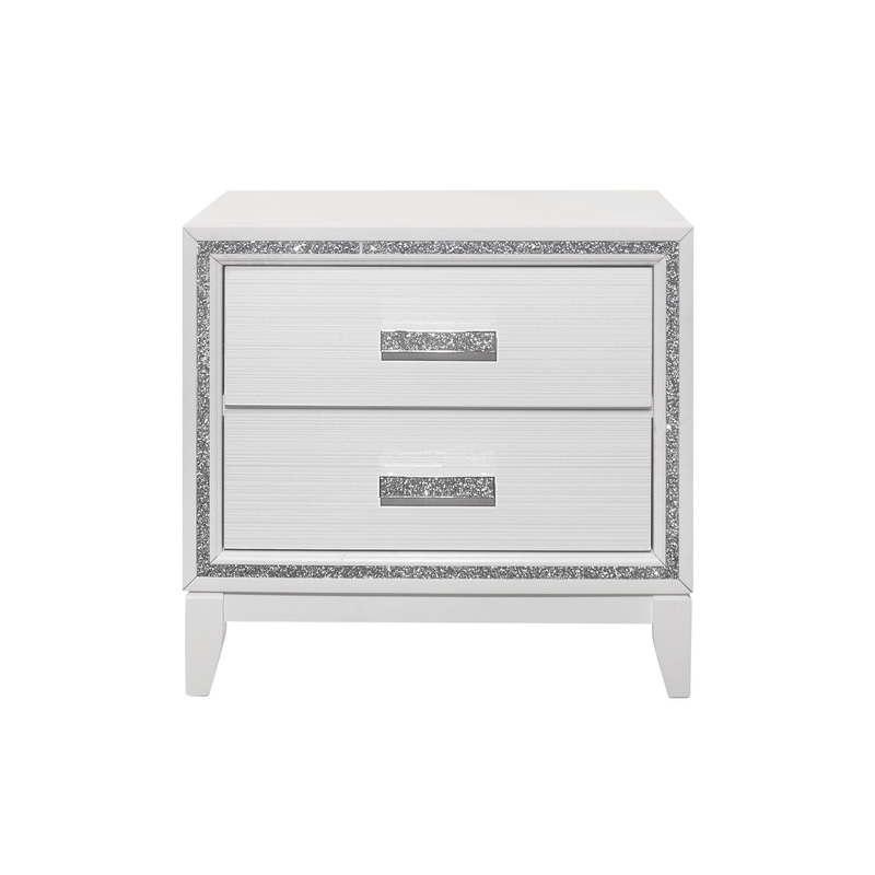 Almera – Glitter Nightstand – White