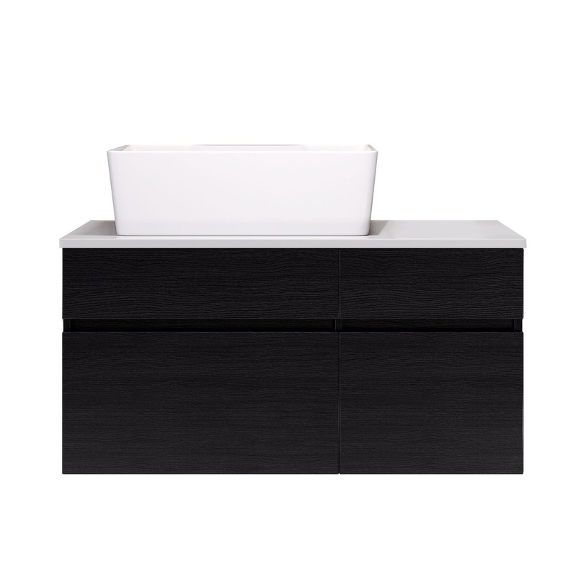 Floating Bathroom Vanity With Sink For Small Bathroom – White / Black