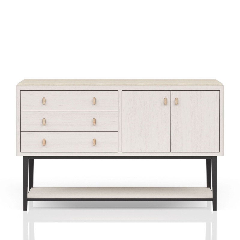 Server With Metal Base – White