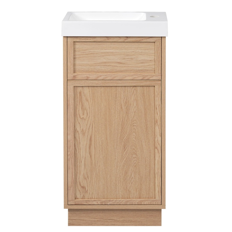 15.75 Bathroom Vanity With Reversible Resin Sink And Cabinet – Wood