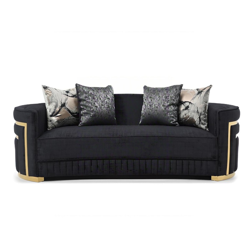 Soledad – Sofa With Upholstery And Hued Accents – Black