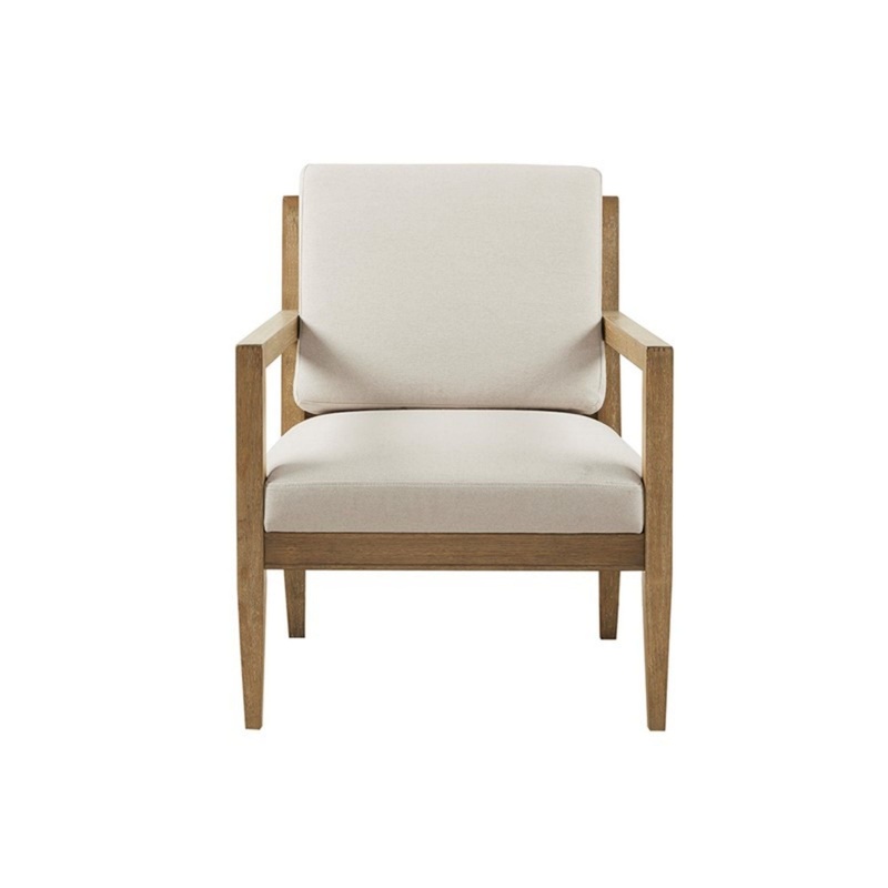 Tage – Upholstered Accent Armchair With Slatted Back Design – Ivory