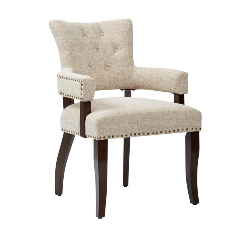 Brooklyn – Dining Arm Chair With Button Tufted Back (Set of 2) – Cream