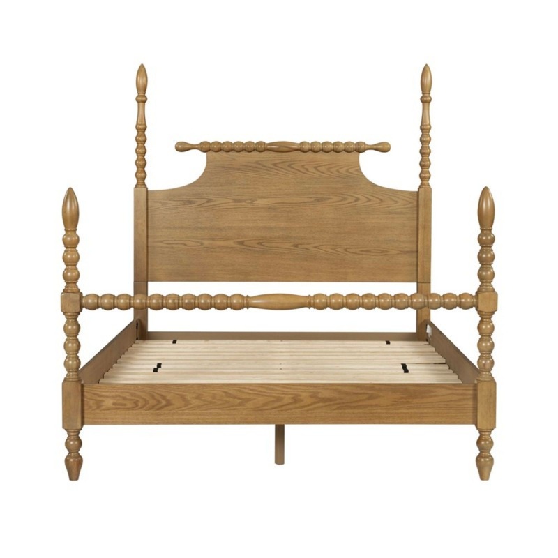 Queen Bed Turned Legs – Natural