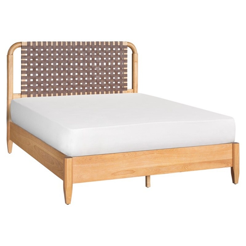 Queen Bed With Caramel Maple Wood – Natural