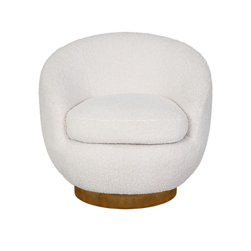 Shearling – Swivel Chair With Base Construction – Cream