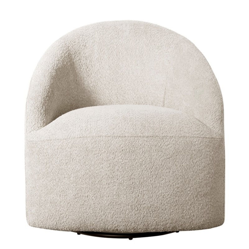 Upholstered 360 Degree Swivel Chair – Cream