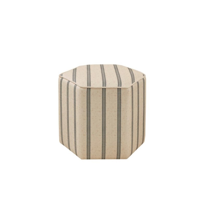 Accent Ottoman Printed Stripe|Light Brown|32″W x 32″D x 18″H|18″W x 18″D x 16″H