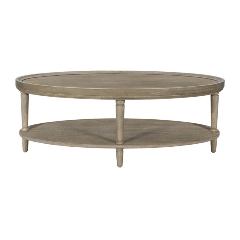 Bedford – Oval Coffee Table With Shelf – Natural