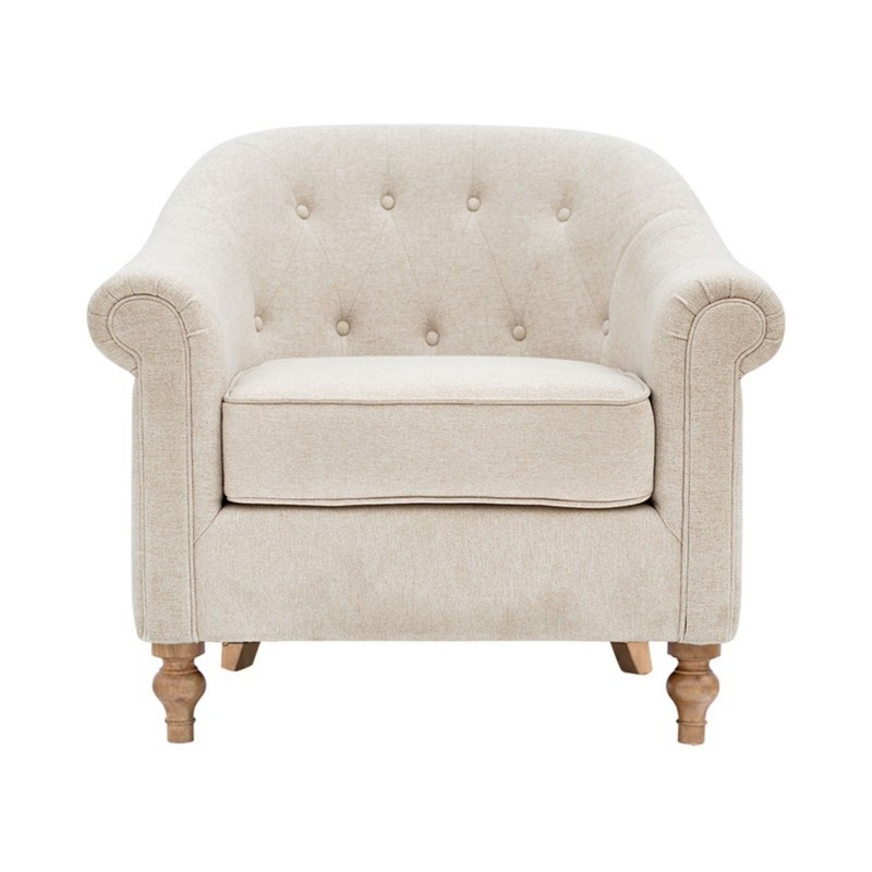 Fayette – Tufted Accent Arm Chair – Cream