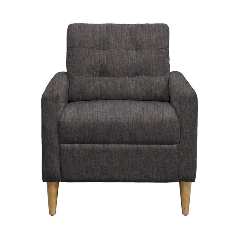 Tufted Back Accent Chair With Track Arm Silhouette – Gray