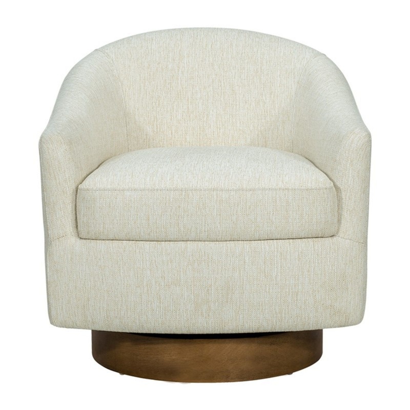 Upholstered Swivel Chair – Cream