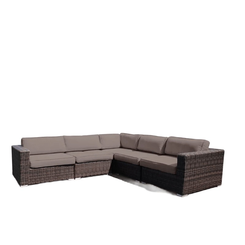 Ana – Outdoor Sectional Sofa With Cushions – Brown