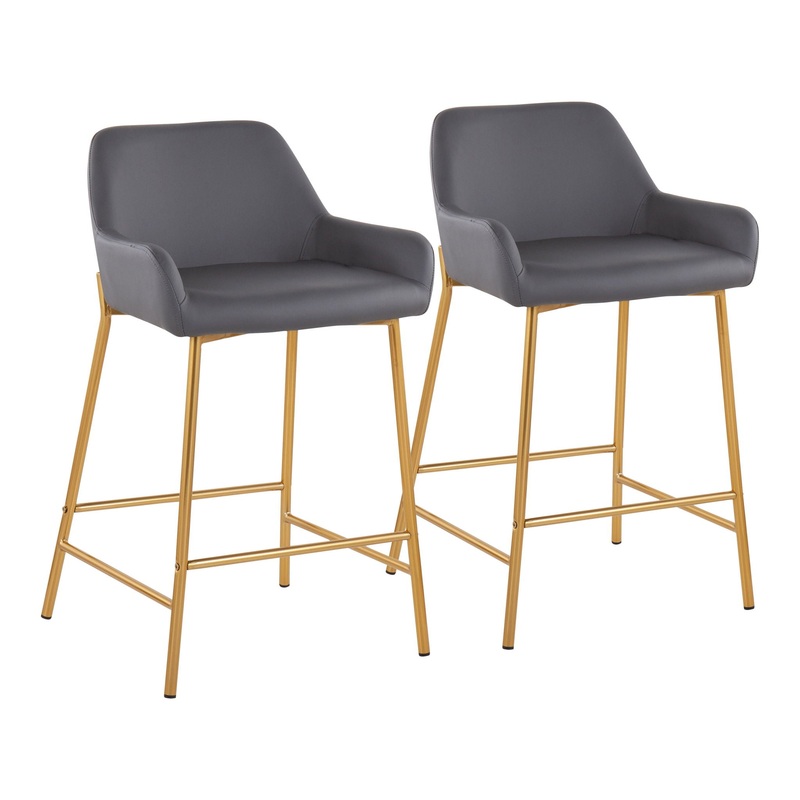 Daniella – Comfortable Contemporary Glam Fixed Height Counter Stool (Set of 2)
