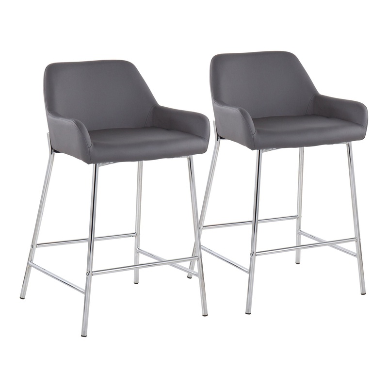 Daniella – Stylish Contemporary Fixed Height Counter Stool (Set of 2)