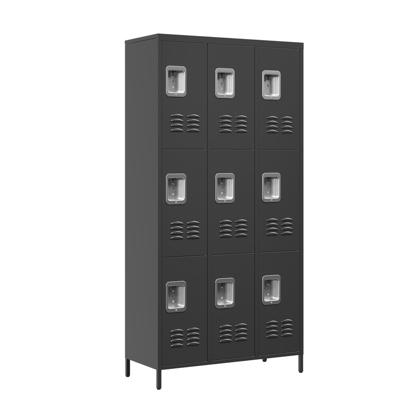 9 Door Lockers With Lock For Secure Storage And – Black