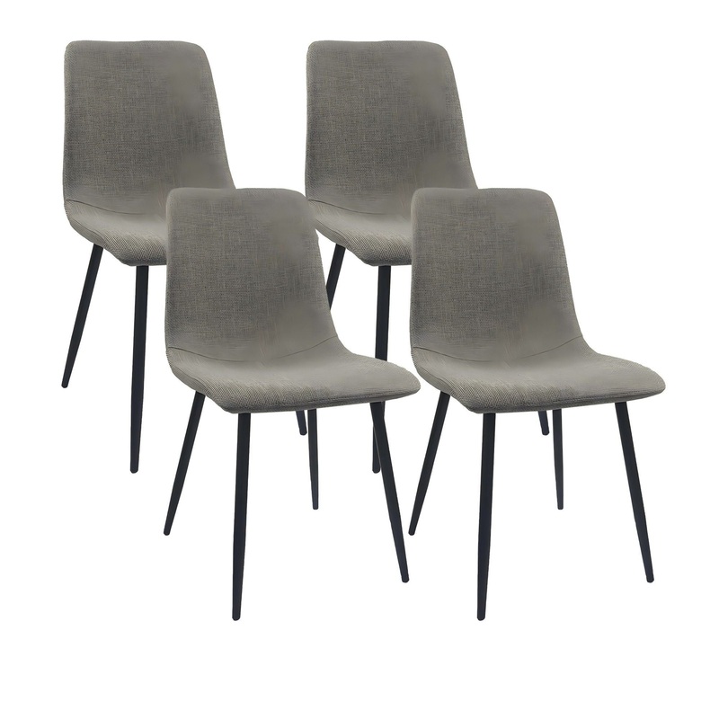 Modern Upholstered Dining Chairs With Cushion Seat And Sturdy Legs (Set of 4)