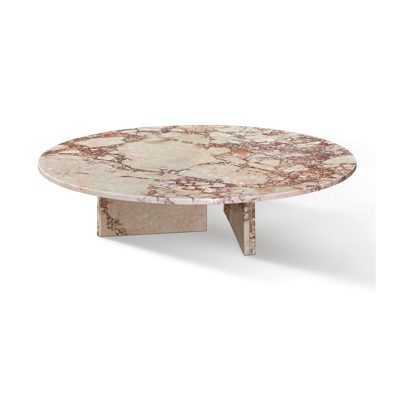 Coffee Table, Polished Surface, Genuine Stone, Designer Living Room Table – Pink